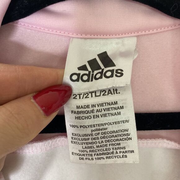 Adidas Pink White & Black Track Jacket 2T - Picture 6 of 7